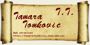 Tamara Tomković vizit kartica
